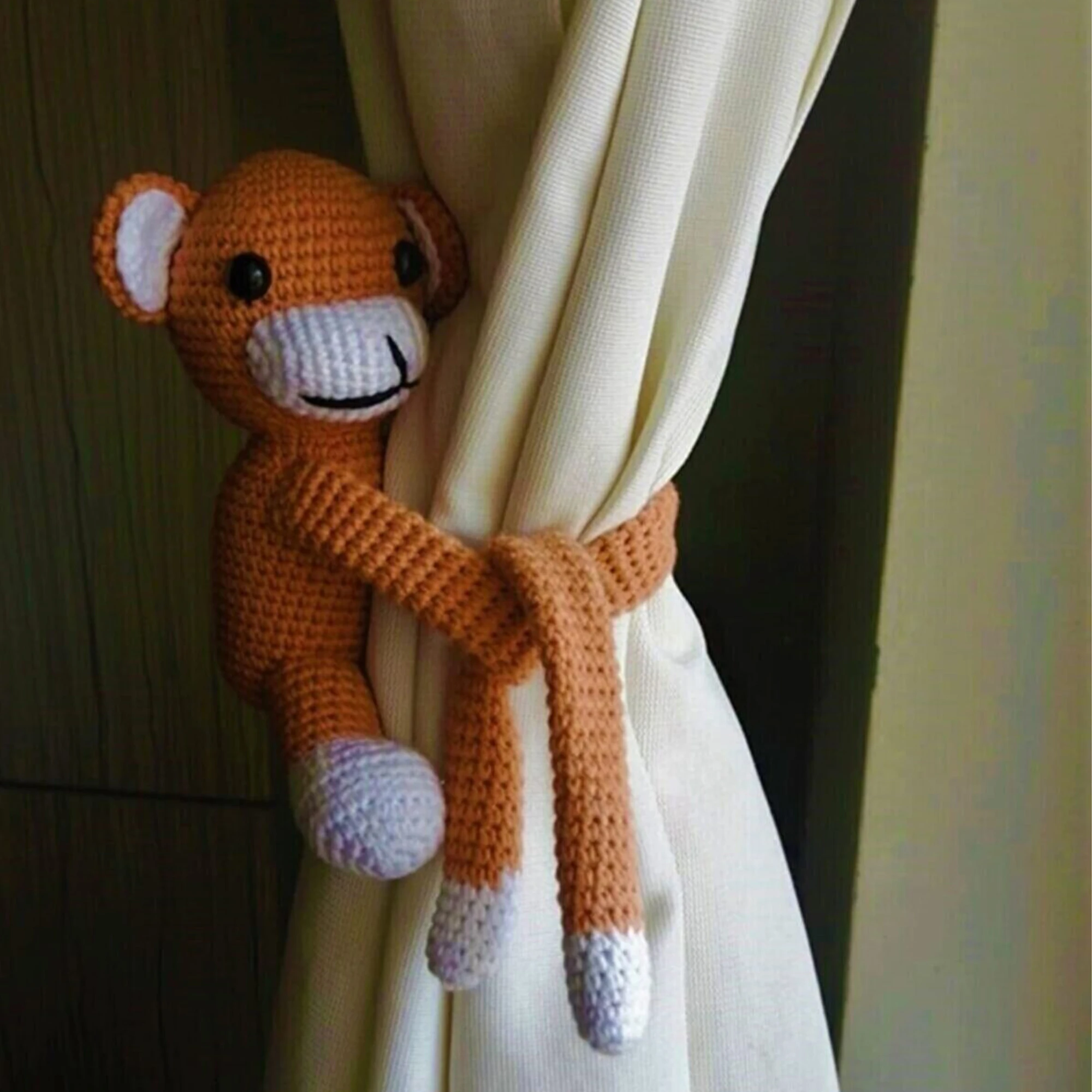 

Amigurumi занавеска в виде обезьянки, ручная работа, игрушки-животные для продажи, спутник для сна, милая Долли