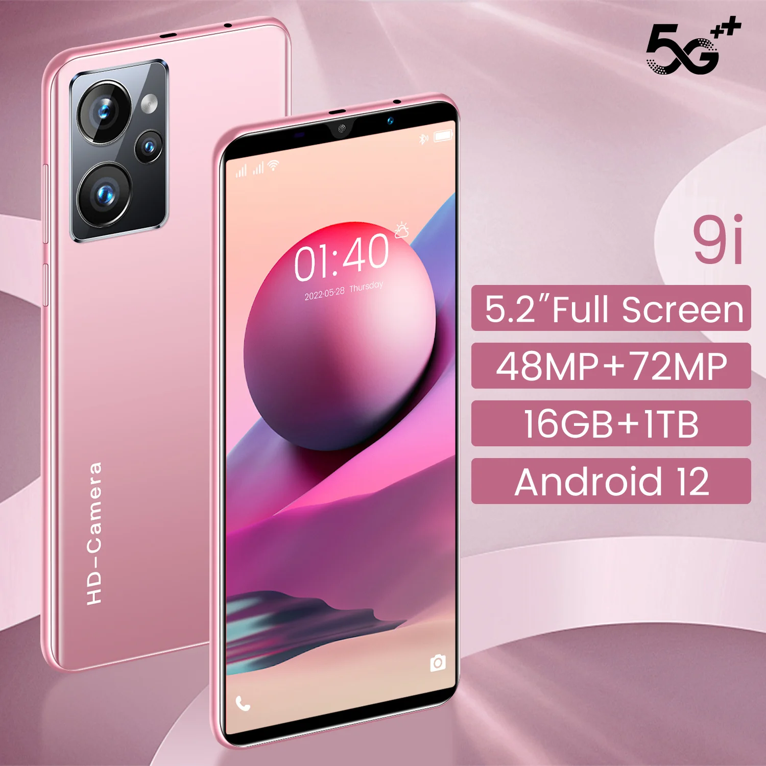 Смартфон глобальная версия 9i Qualcomm 888 + 5 2 дюйма 1080X2320 10 ядер 8 128 ГБ 48 Мп 72 МП 5000 мАч