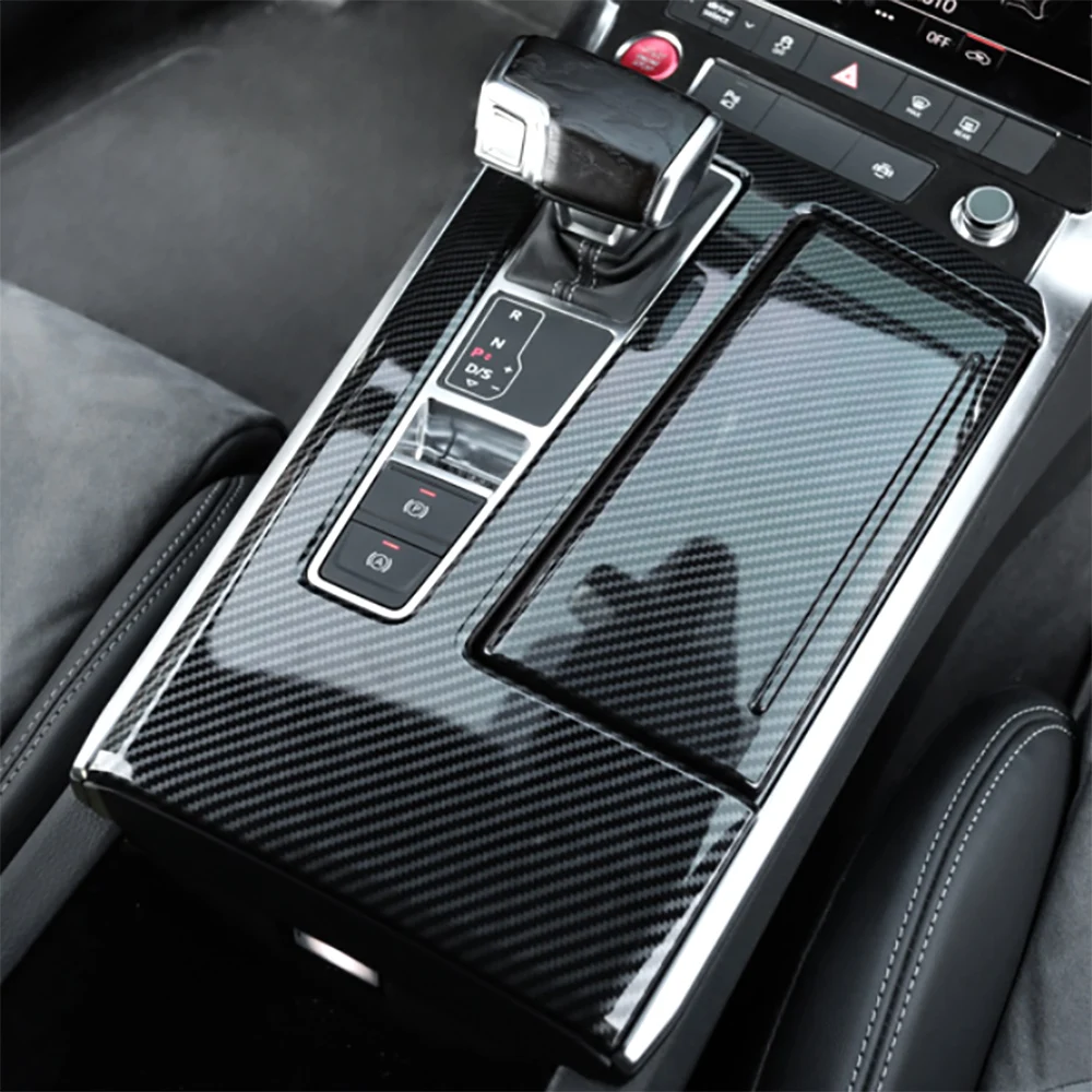 

2019-2022 For Audi A6 C8 Gear Shift Panel Cover Trim Carbon Fiber-Look