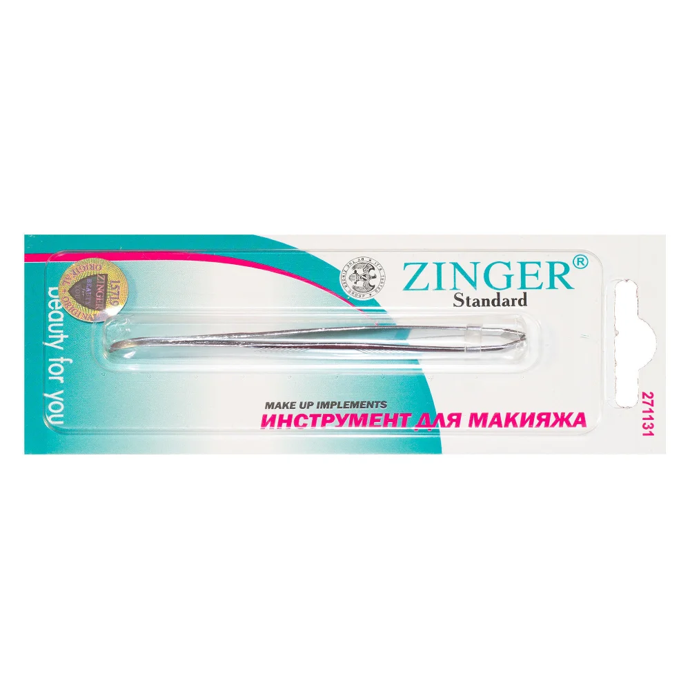 Пинцет скошенный для бровей Zinger 86012 M