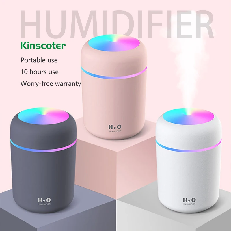 

Portable Electric Air Humidifier 300ml Aroma Oil Diffuser USB Cool Mist Sprayer with Colorful Night Light for Home Car