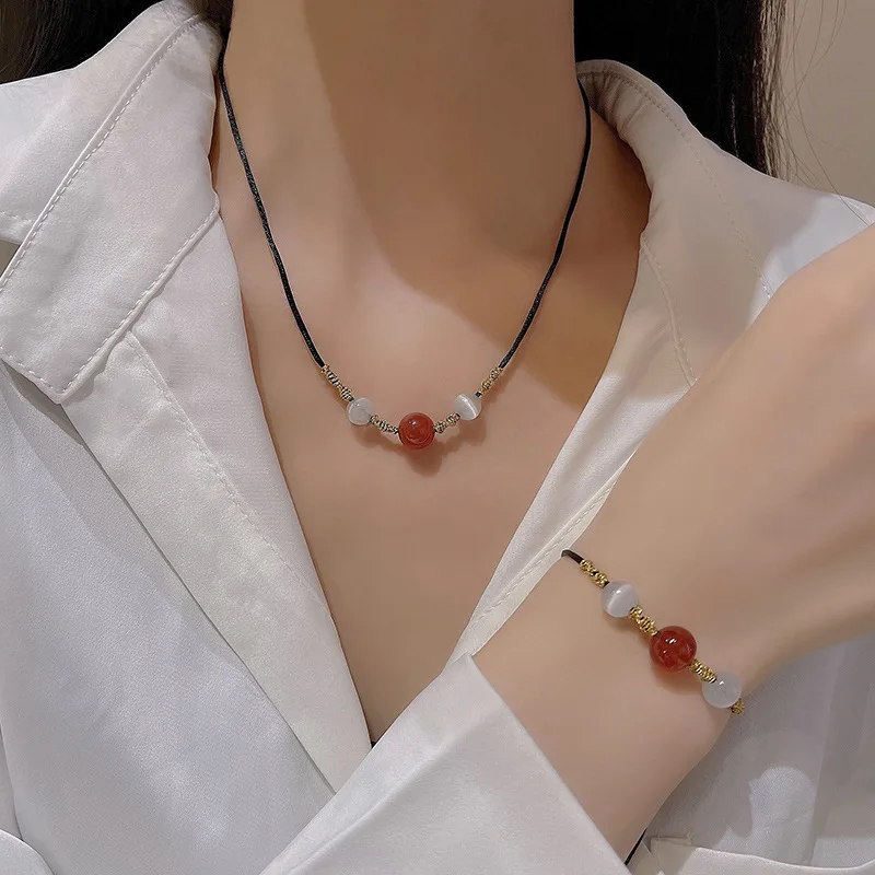 

Trendy Handmade Beads Adjustable Bracelet for Women Charm Black Rope Chain Bracelet Lucky Friendship Jewelry Birthday Gifts