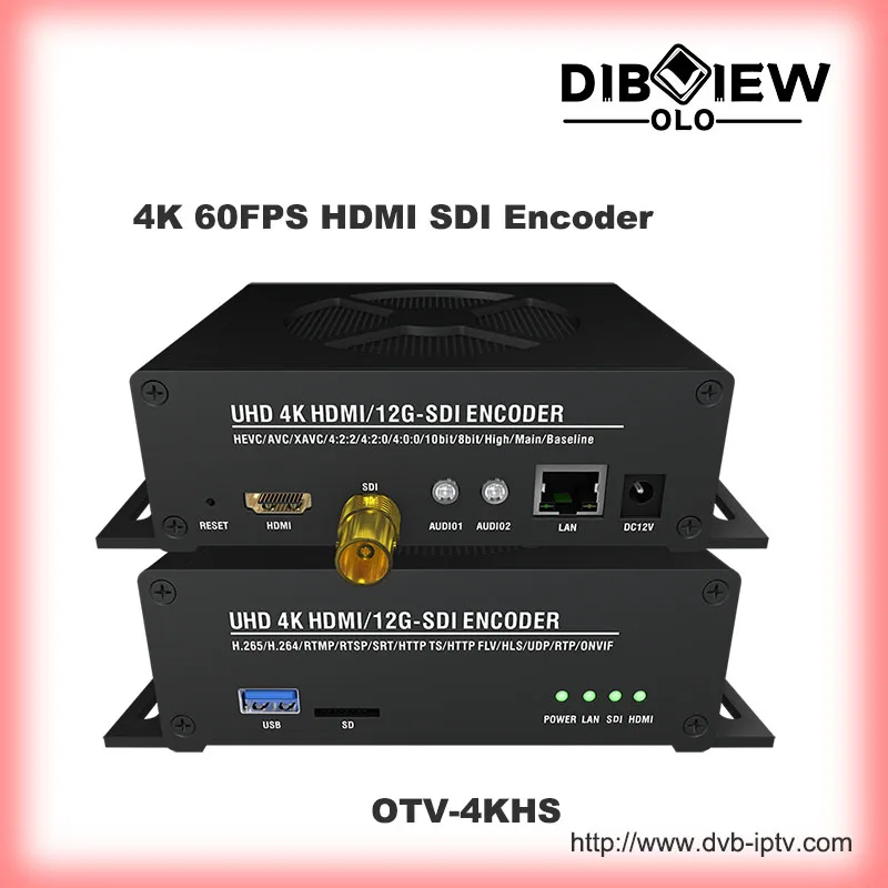 Dibview OTV-4KHS H.265 UHD H264 4K 60fps HDMI SDI потоковый кодировщик видео с поддержкой