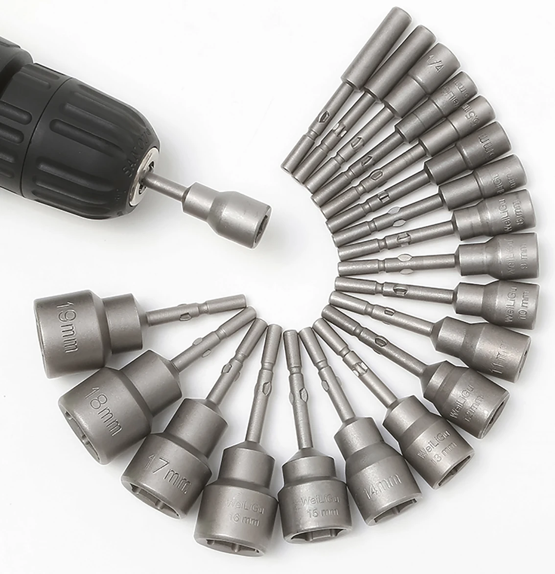 

5Pcs Hex Socket Sleeve Non-magnetic Sleeve Screwdriver Bits for 801 Electronic Screwdriver Length 65mm/100mm