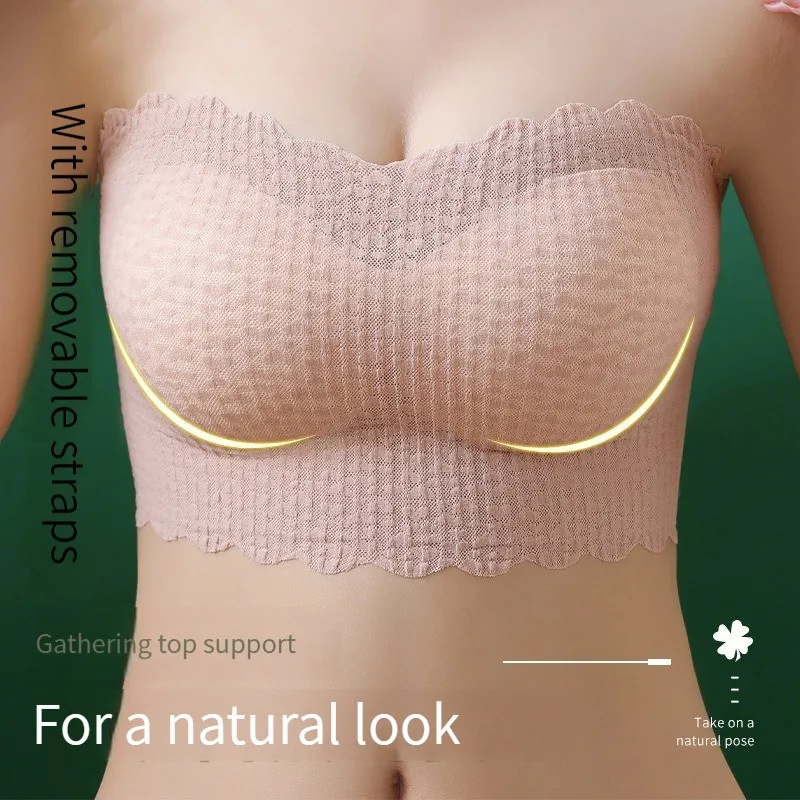 

Невидимый без бретелек, нескользящий топ-бюстгальтер без бретелек, сексуальный бюстгальтер без бретелек, красивое нижнее белье с запахом н...