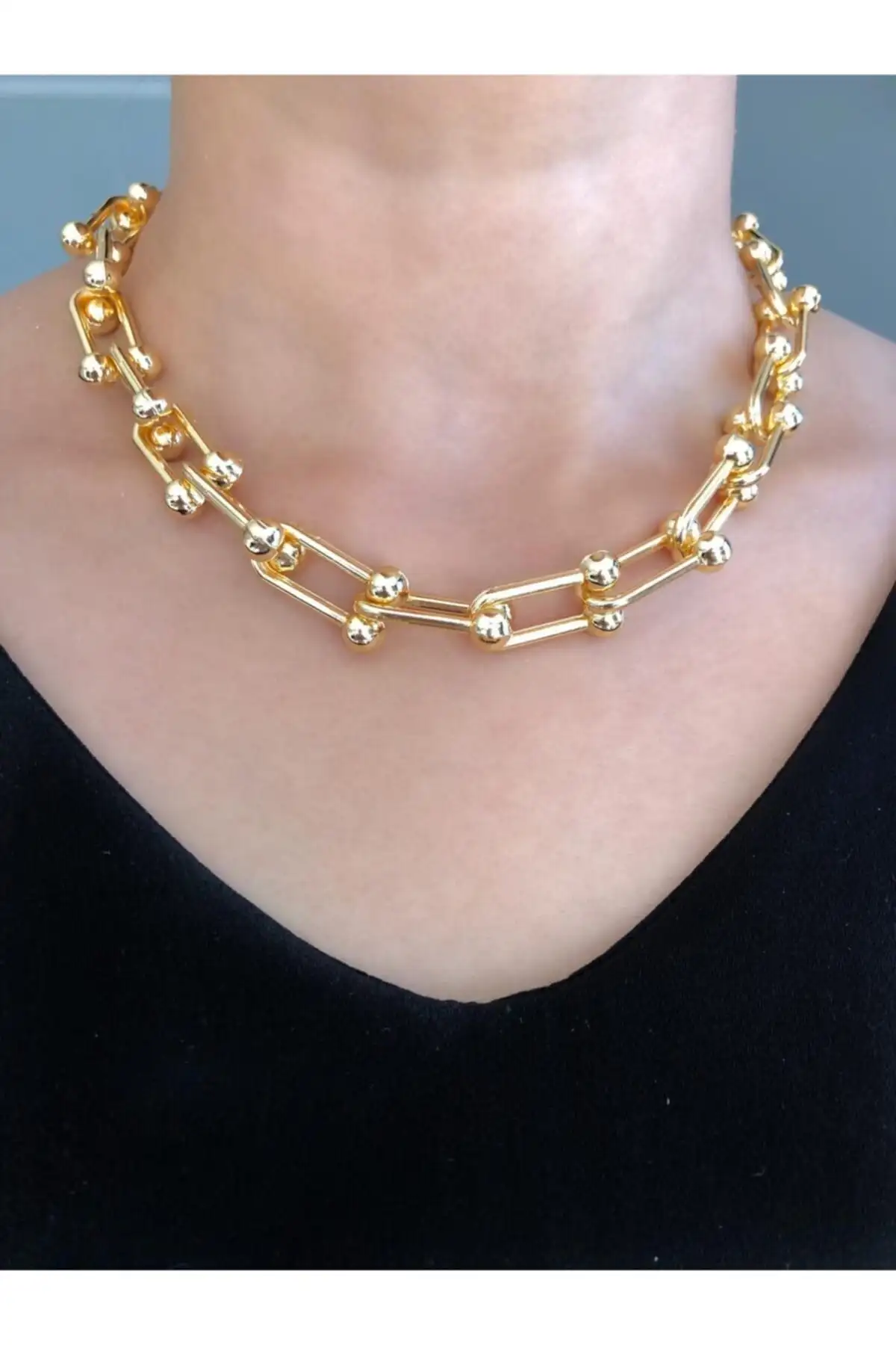 

Женская цепочка золотого цвета ожерелье Тиффани бланка