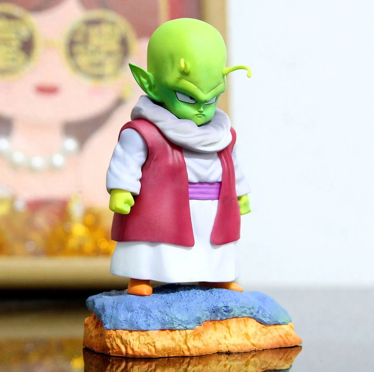 Фото Фигурка Денде из Dragon Ball Z - статуэтка наёмного воина с планеты Намек с каменной подставкой, 13 см, подвижная, коллекционная модель аниме-персонажа для рабочего стола №2