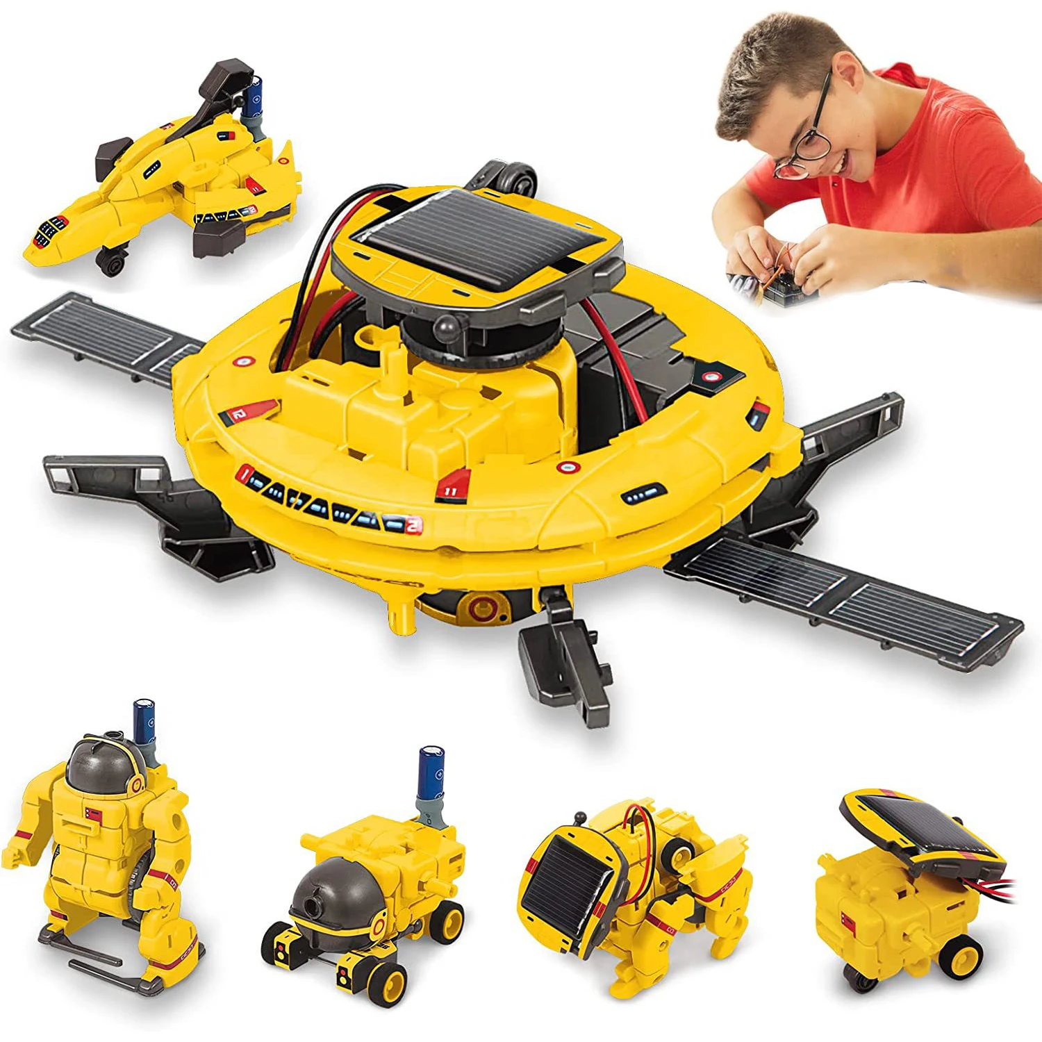 

Toys Solar Robot Educational Toys 6 In 1 Star Wars Technology Science Kits Fantasy Toy Flying Saucer Space Vehicle Children Toys