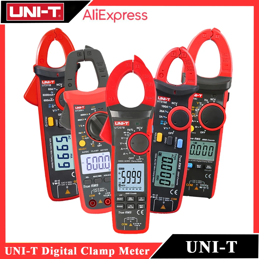 UNI-T Clamp Meter UT200 UT201 UT202 UT203 UT204 UT210 UT210D UT210E UT205E UT206B UT207B UT208B UT216 Digital Pliers Tester