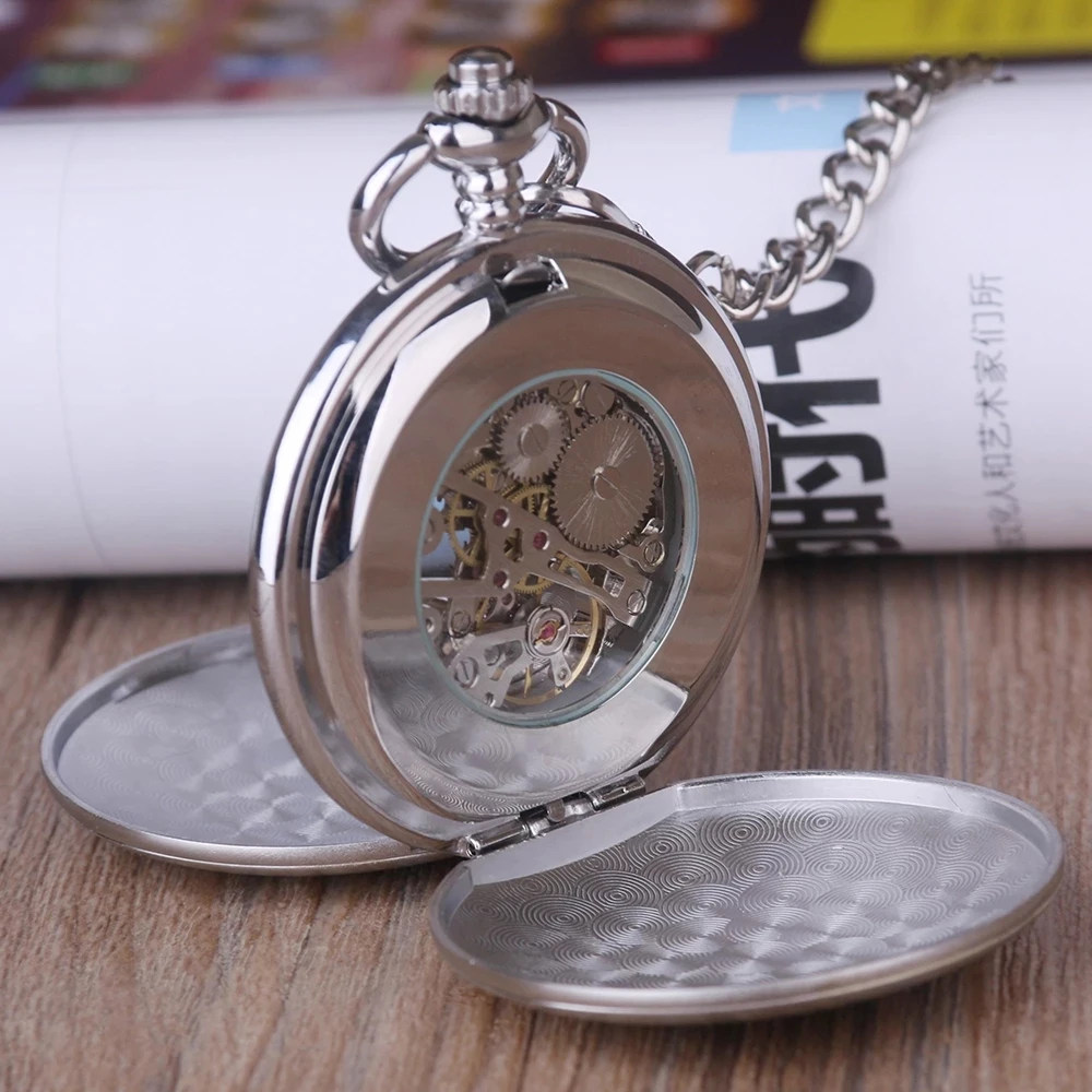 New Arrival Double Open Pure Color Without Pattern Minimalist Luxury High Quality Pocket Watches For Men Women Necklace Pendant