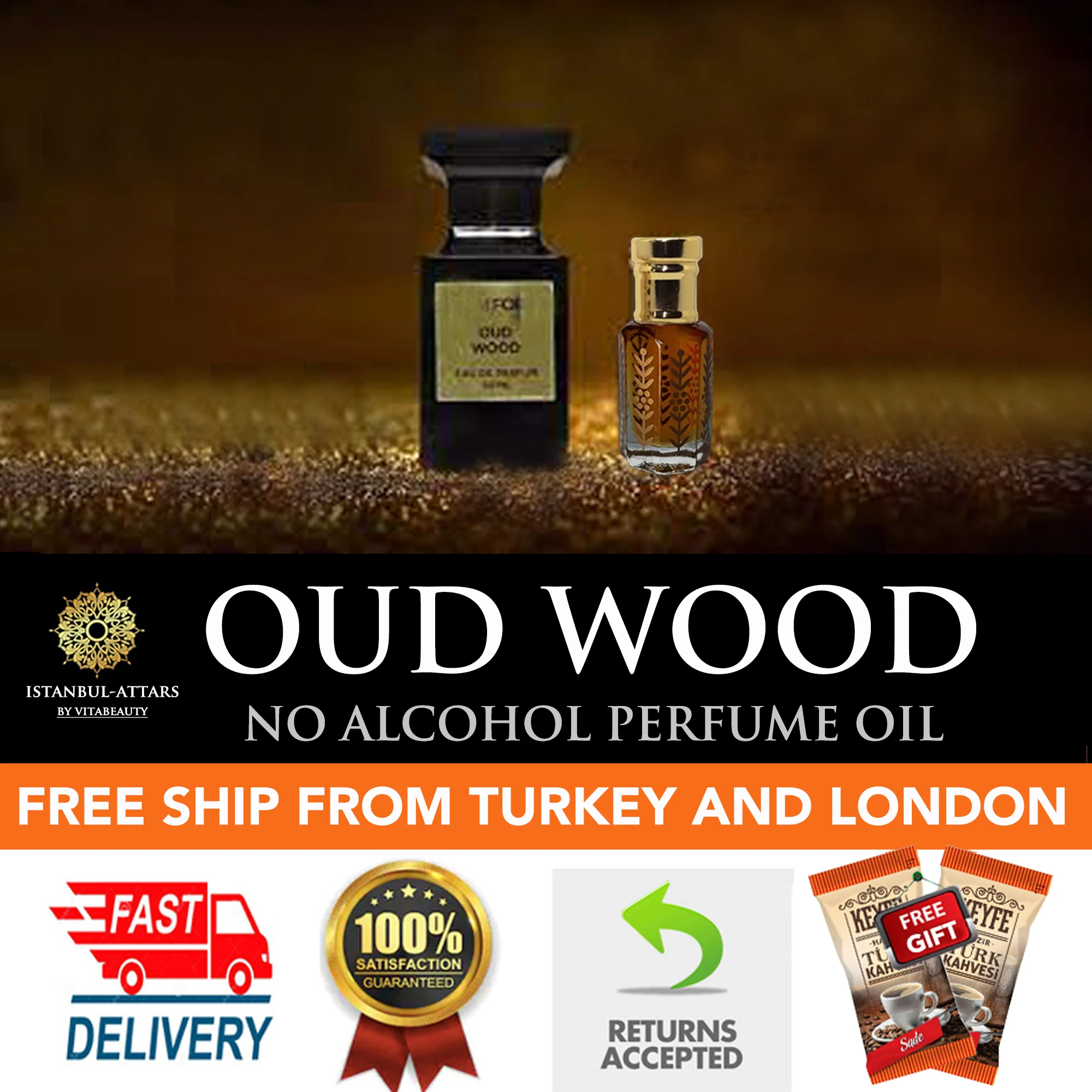 

OUD WOOD - BLACK ORCHID - TOBACCO VANILLE TOM FORD inspired CONCENTRATED ALCOHOL FREE Perfume Oil Attar FREE FAST SHIPPING