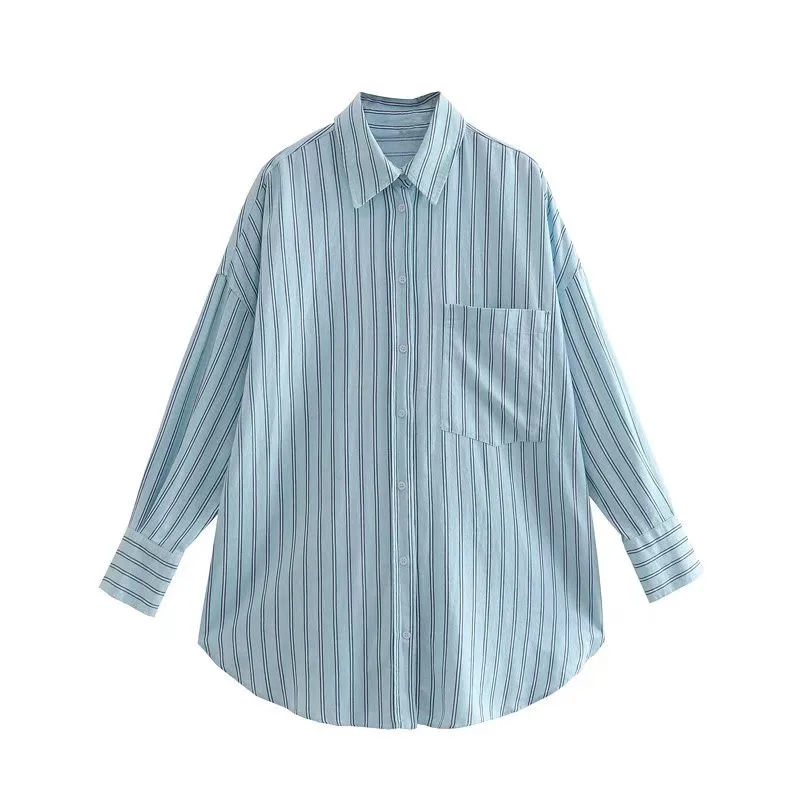 Женская универсальная льняная рубашка PB &amp ZASpring с длинными рукавами лацканами