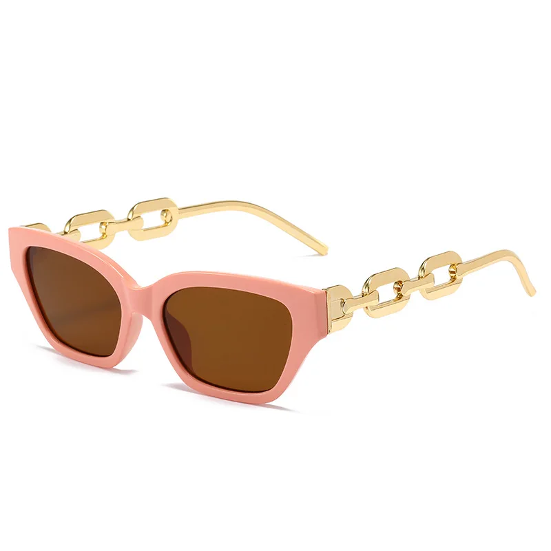 

Женские солнцезащитные очки «кошачий глаз» DIXSG в стиле ретро с цепочкой и маленькой оправой UV400 8803