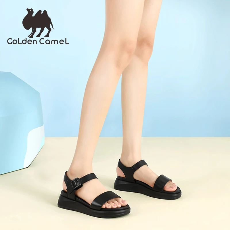 Goldencamel Women Sandals Platform Summer Beach Ladies Comfortable Fashion Shoes Buckle  Slides Casual 34-40