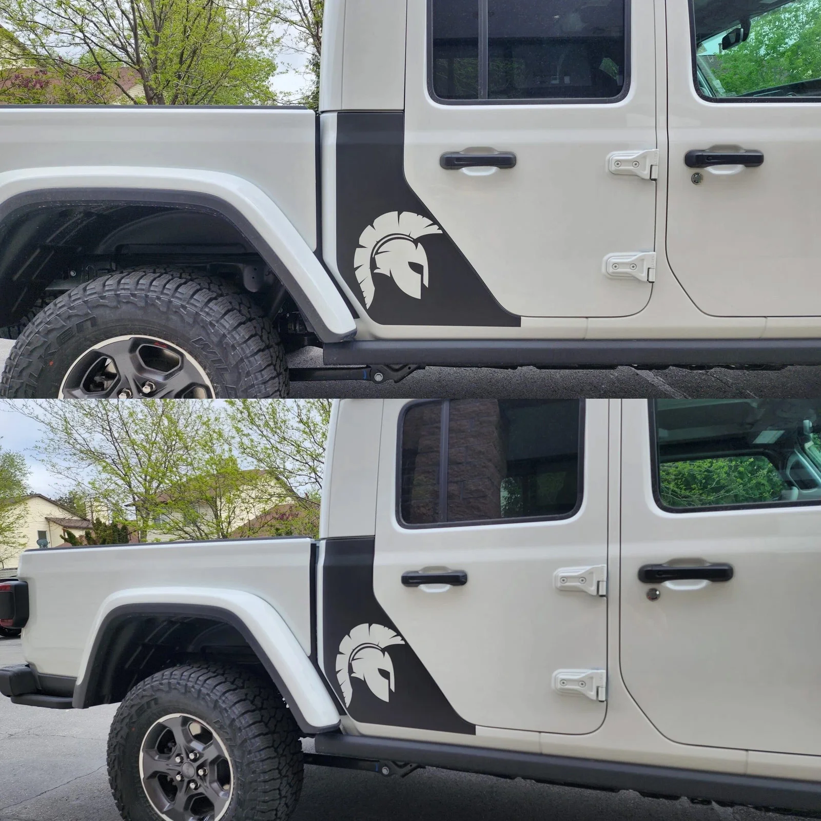Фото Автомобильные наклейки для Jeep Gladiator, виниловые наклейки на заднюю панель, графика, троянская голова, Jeep Gladiator 2018-2025, аксессуары, графическая палочка №3