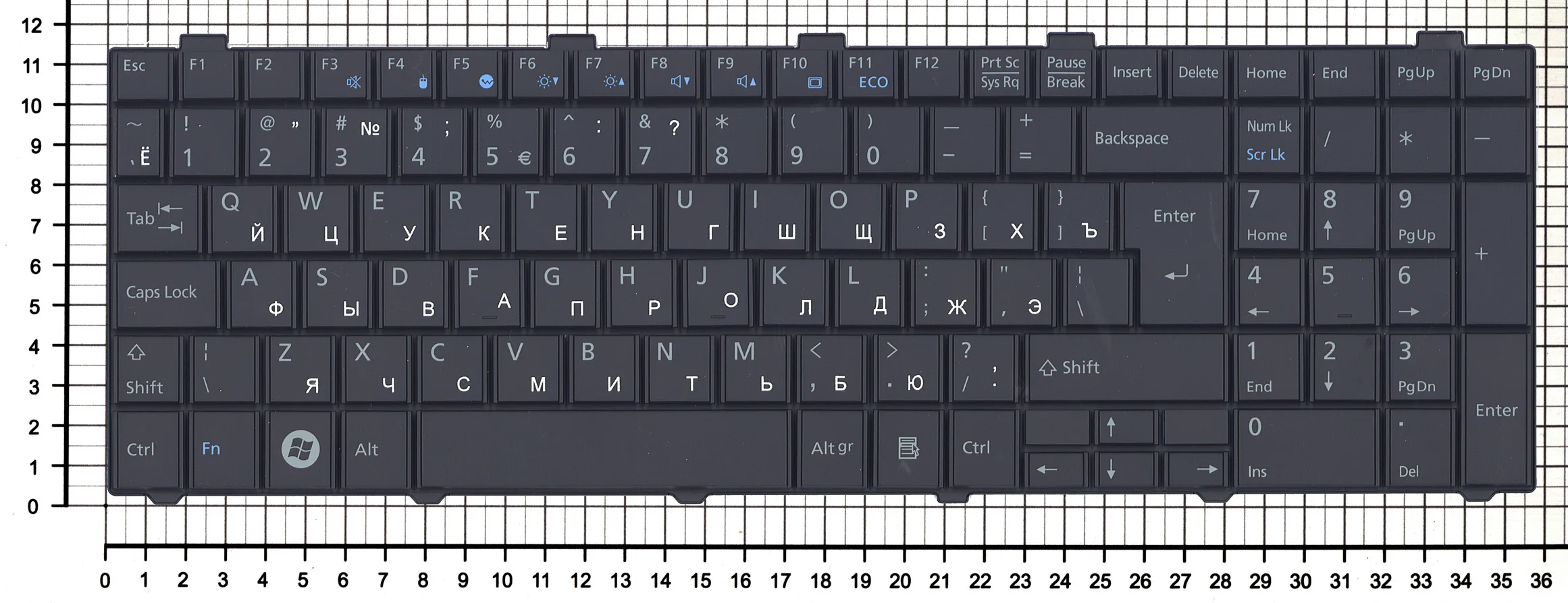 Laptop keyboard for Fujitsu Lifebook AH530 ah531 nh751 Black | Skins