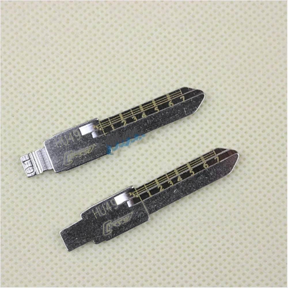 

10PCS HU49 #01 Engraved Line Key Blade Scale Shearing Teeth Cutting Key Blank Clipper Lishi Key Blade For VW Jetta Santana