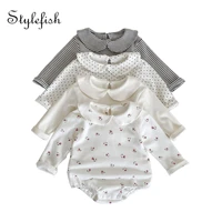 ins2022 autumn baby baby collar bottoming romper clothes baby children long sleeve romper cotton fabric is soft and comfortable