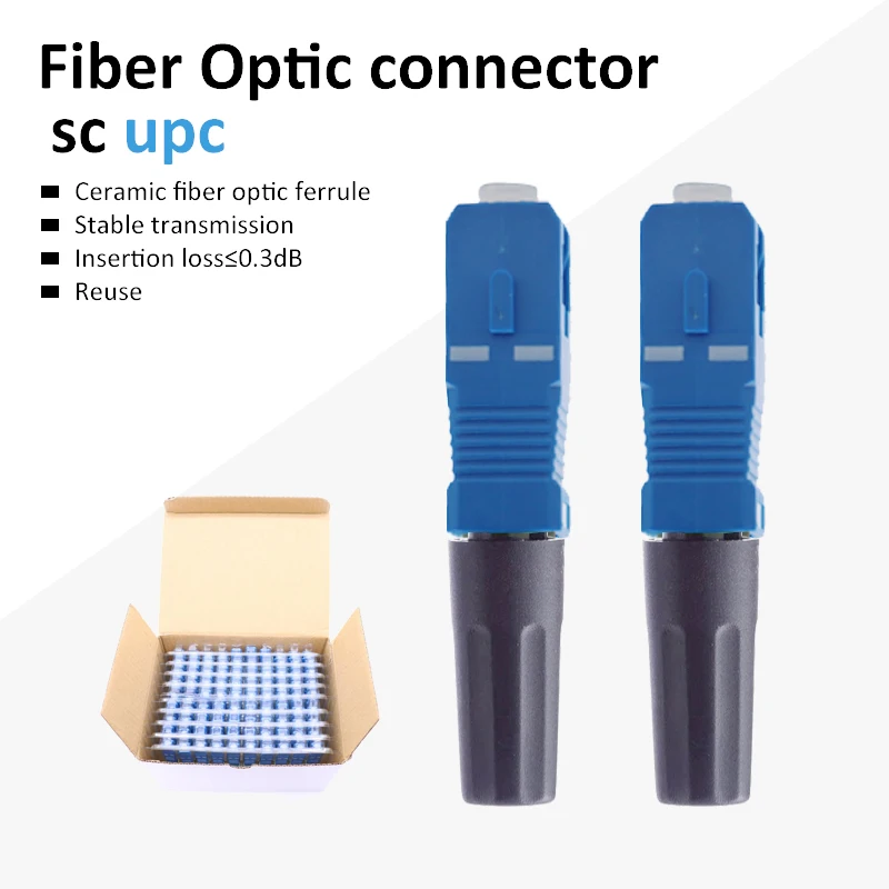

SC Fiber Optic Fast Connector UPC Telecommunication level Single-mode Optical quick Connector FTTH SM Fiber Connecter upc