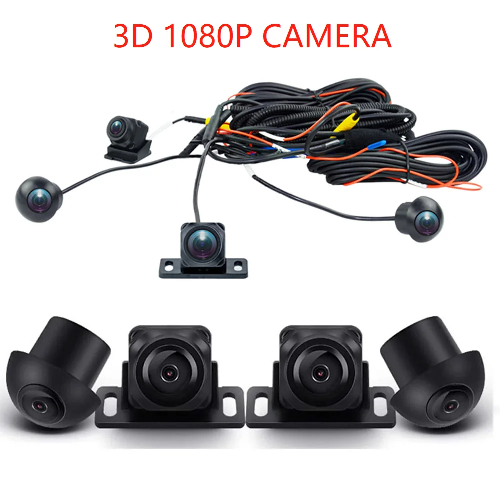 Car 360 Camera 1080p 3D WDR Surround View system 4 Channel DVR Recorder Car Surveillance System AccessoriesAndroid built-in360