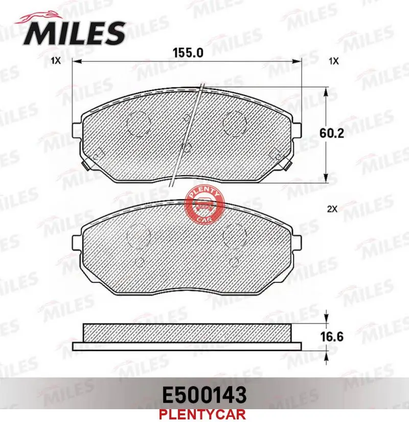 Колодки тормозные miles e500143 e5 ceramic kia sorento 02- Miles E500143