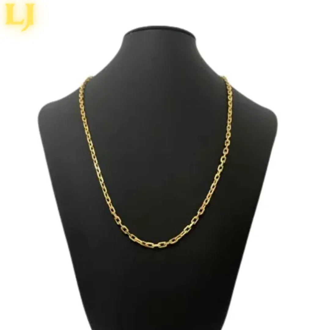 

Quina Lock Chain 2mm Old Coin (Identical to 18K Gold) Eternal Color Guarantee! Luxury women men jewelry