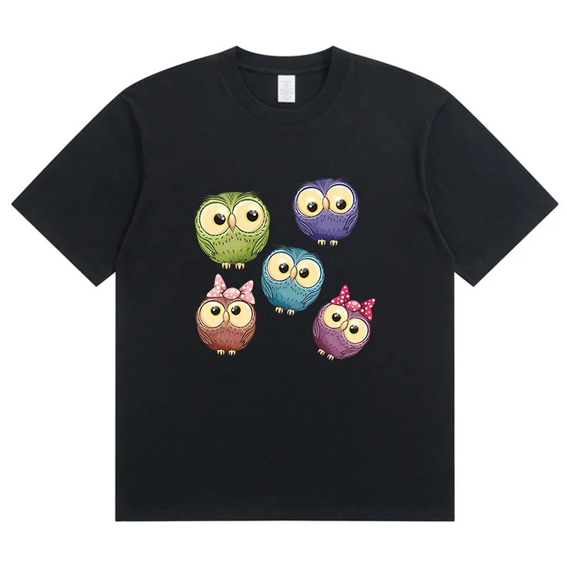 Новейшая летняя модная спортивная женская футболка с мультяшным принтом совы