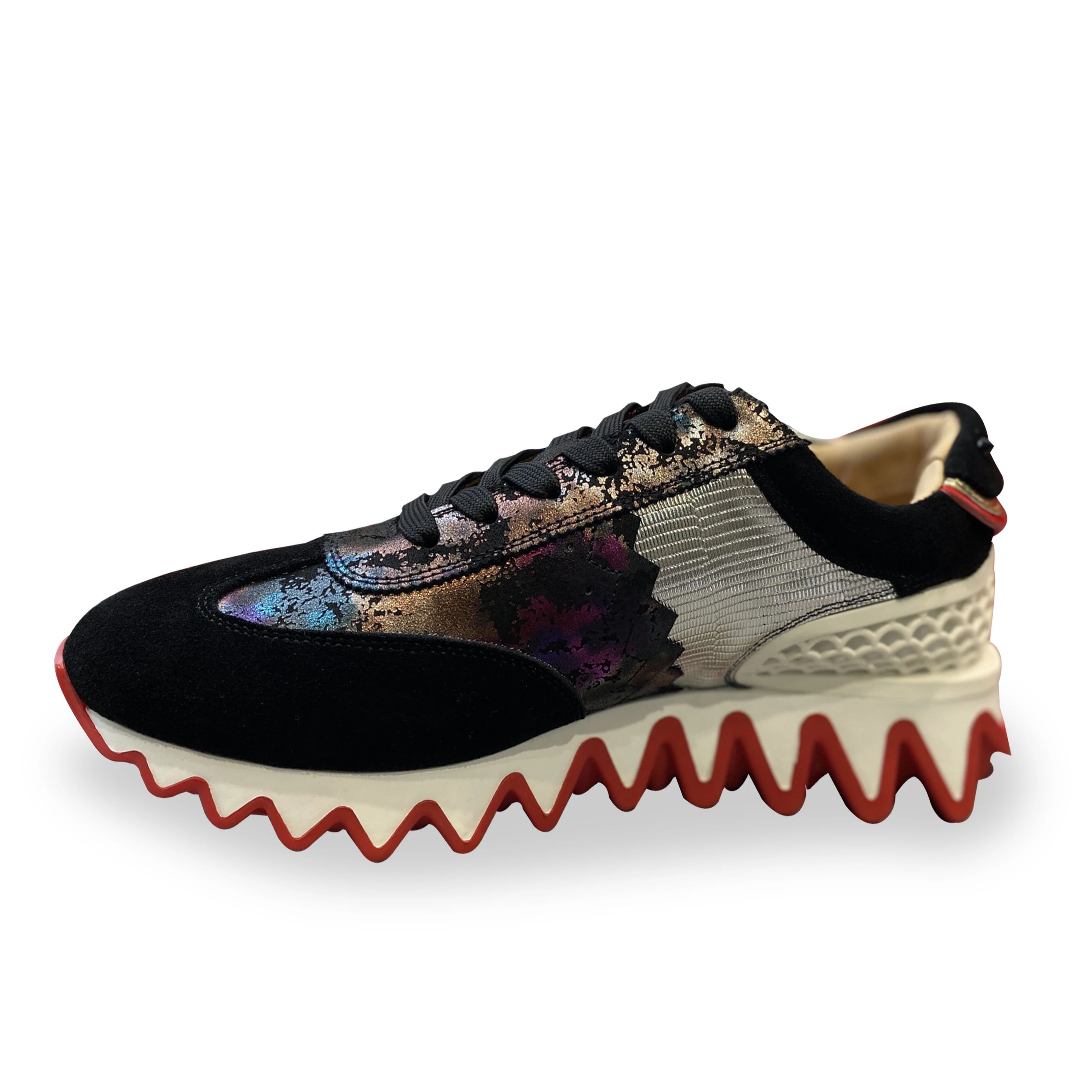 

New Designer Rivets Platform Casual Shoes Thick Red Bottom Graffiti Low Top Sneakers For Women Men Running Sport Shoes Trainers