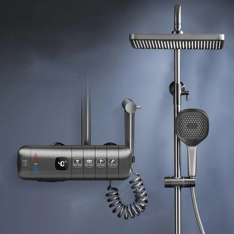 

Bakicth Digital Showers Set Hot and Cold Mixer Bathroom Spa Rain Shower Thermostatic Faucet Wall Mounted Luxury Shower