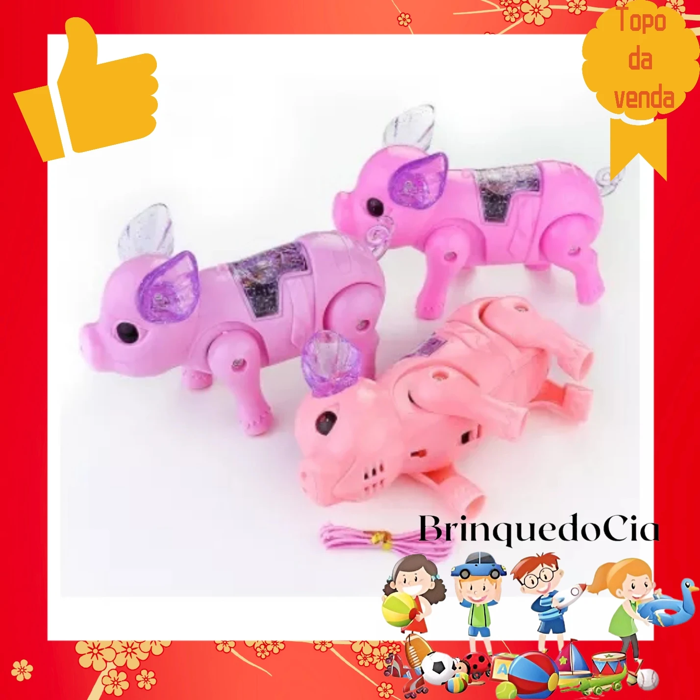 

Porco Brinquedo Luminoso De Porco Com Guia Elétrico