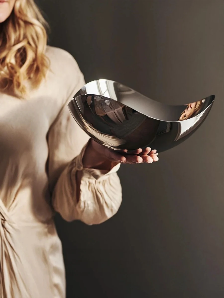 Большая сервировочная миска из нержавеющей стали металлическая тарелка поднос