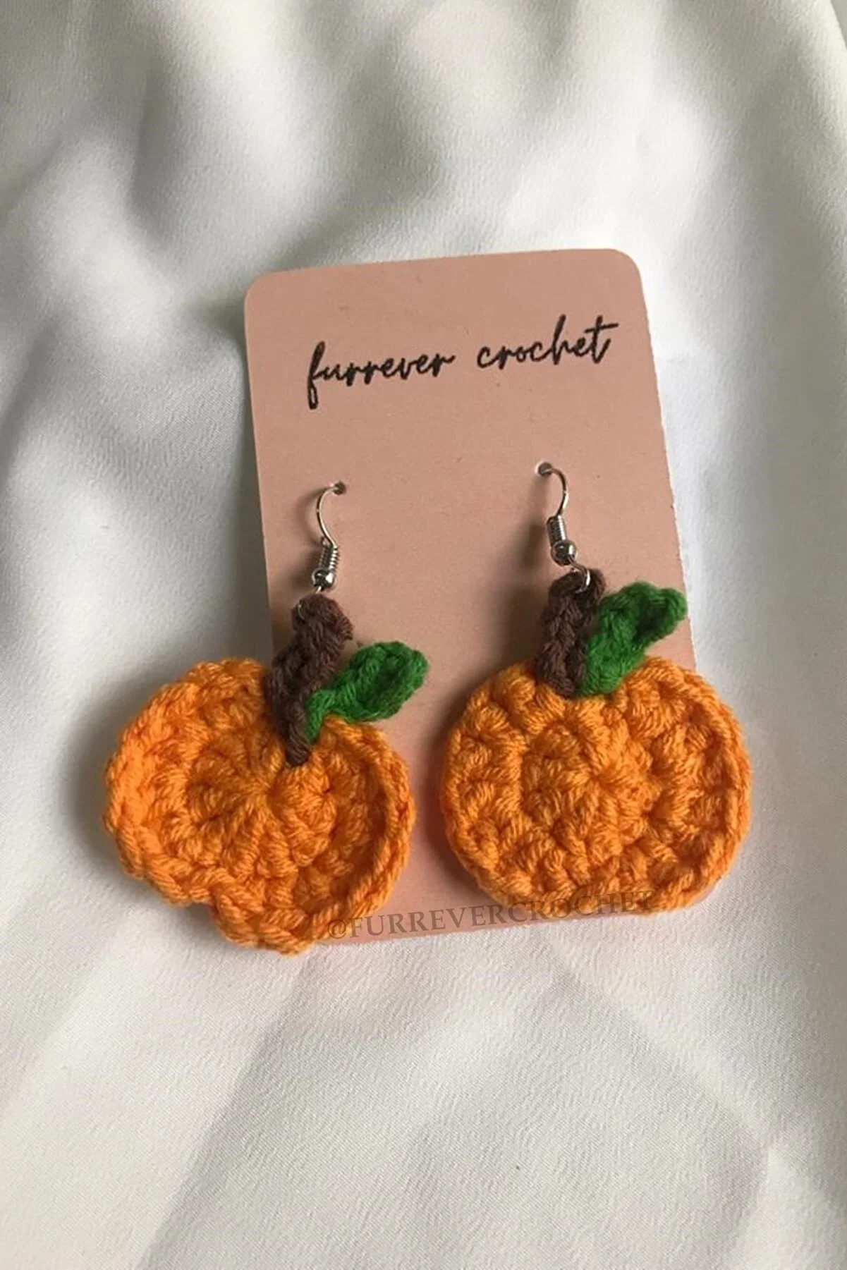 

Handmade Pumpkin Earrings Hand Knitted , Halloween Costume, Halloween Party Pumpkin Earrings, Halloween And Autumn Gift