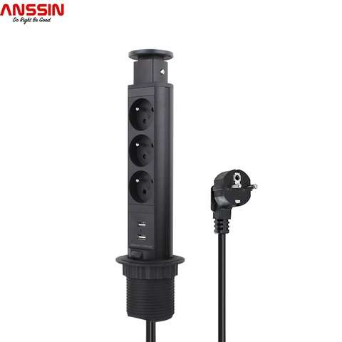 Anssin выдвижная розетка с USB портом