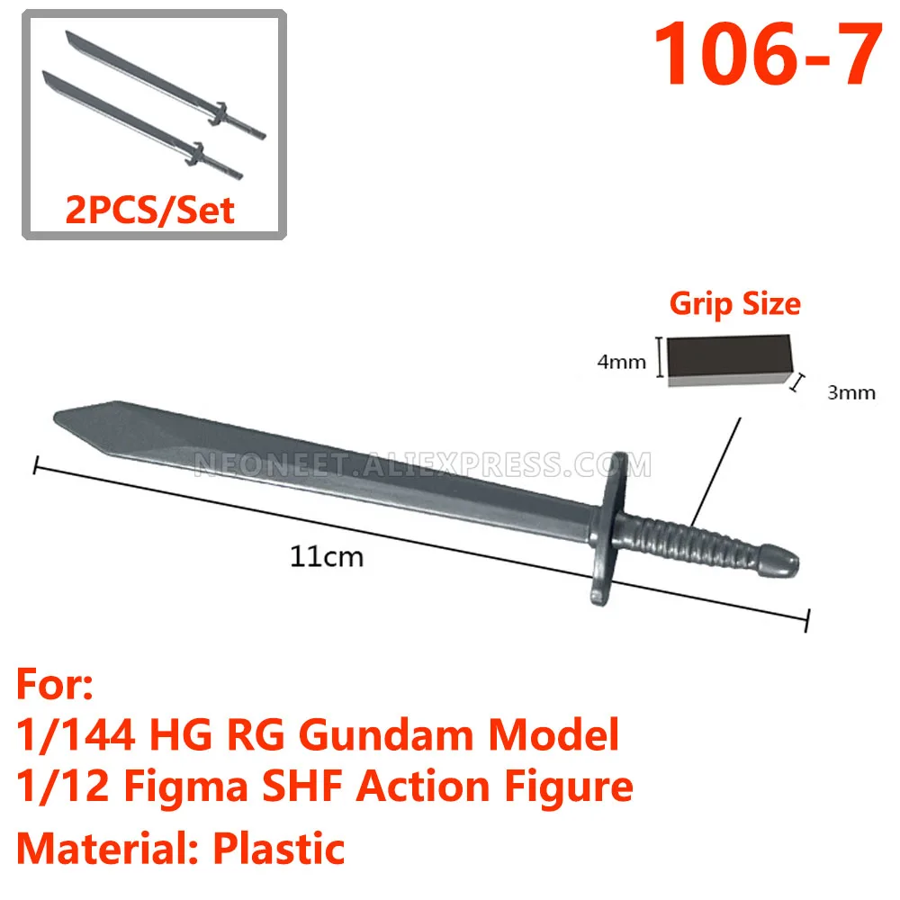 

For 1/144 HG RG Gundam Model 1/12 Figma SHF FAG MSG AGA Action Figure Sword Blade FGO SAO Demon Slayer Weapon Plastic 7