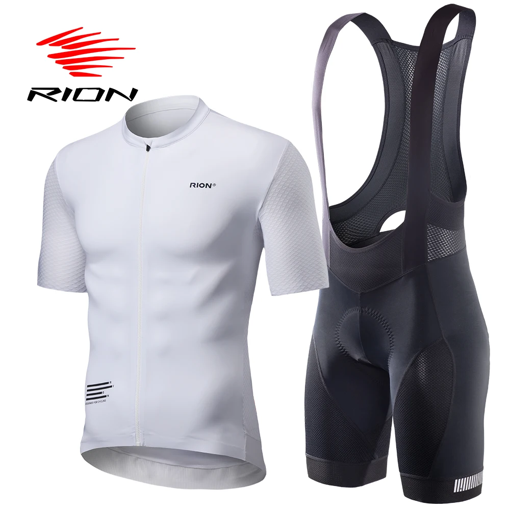 RION Cycling Men's Jersey Sets MTB Mountain Bike Ciclismo Bicycle Clothing 3D PAD Cycling Bib Shorts Quick Dry Motorcycle Wear