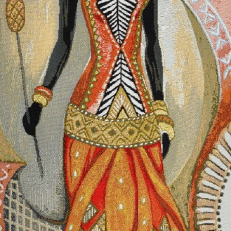 Купон гобеленовый - Африканка с ананасом, Размер: 35x100