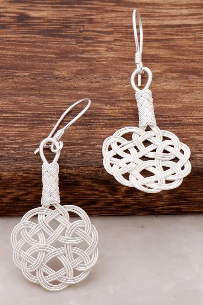 925 Real Genuine Sterling Silver Love Knot Dangle Earrings Kazaziye Drop Earrings Jewelry Gift for Her for Women