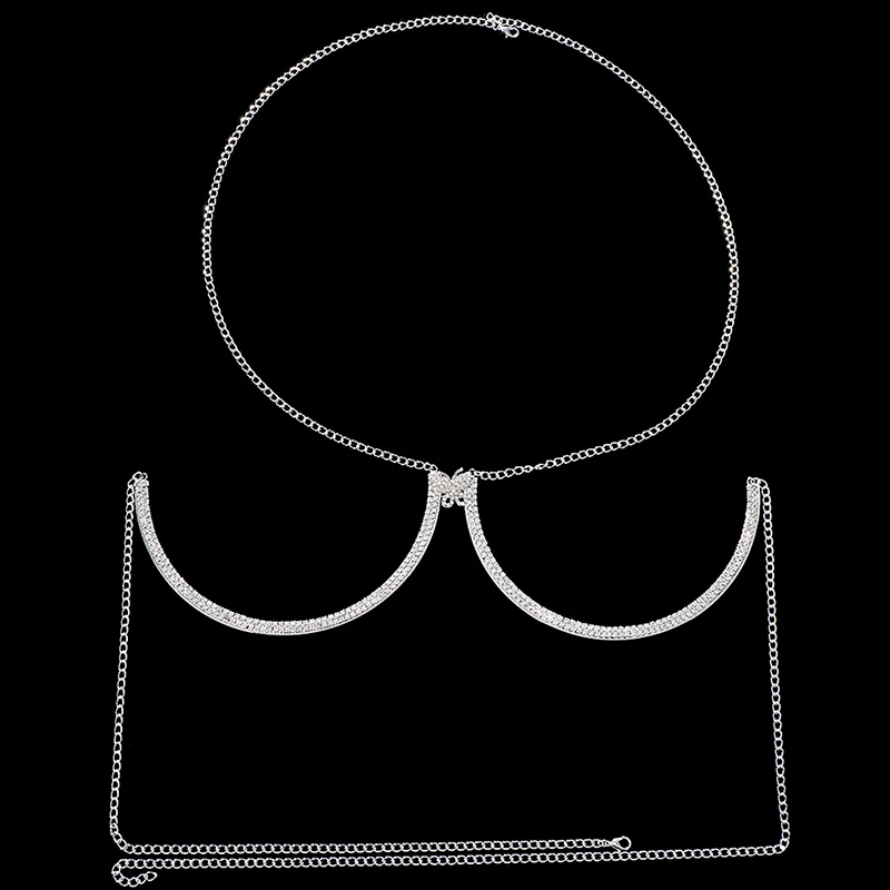 Женский бюстгальтер-бабочка с цепочкой сексуальное ожерелье женский аксессуар