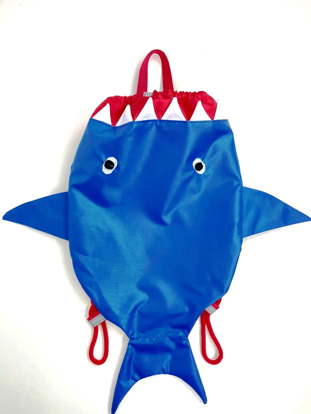 Мешок для сменной обуви сумка игрушек детский рюкзак ручной работы синяя Акула |