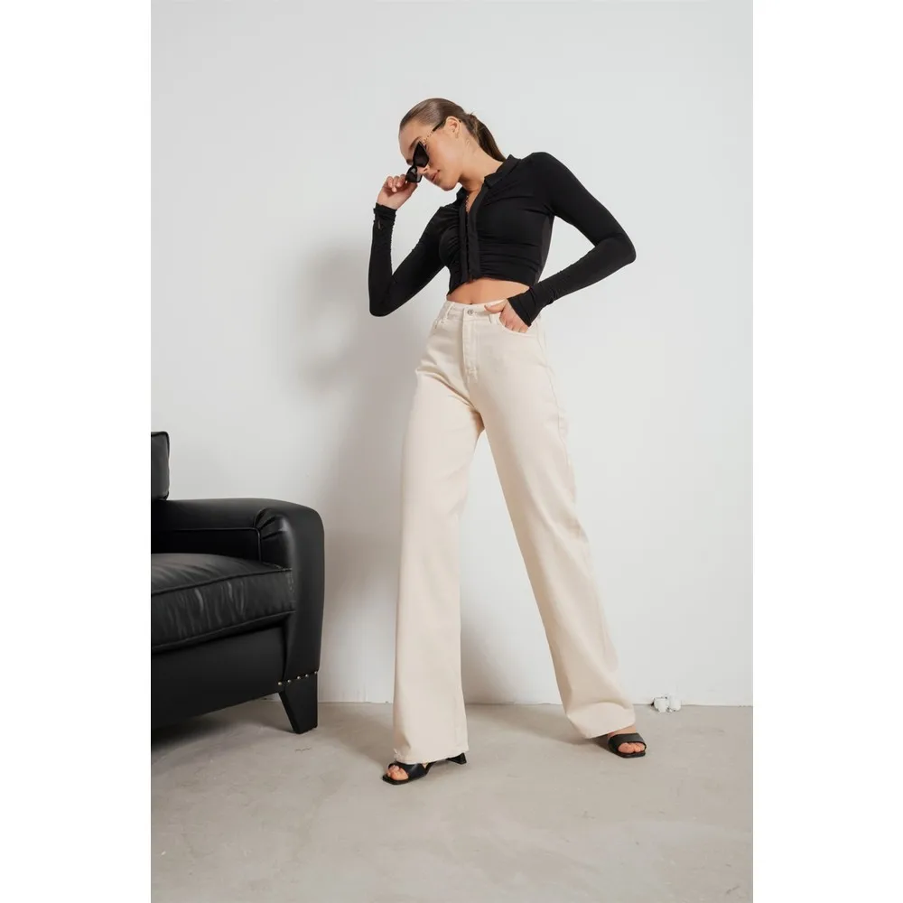 Women's Jeans Wide Leg New Season 2022 Stone Color Pants Vaqueros Pantalones De Mujer Streetwear