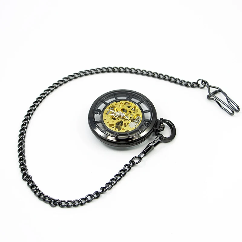 Antique Mechanical Pocket Watch Collection Retro Hollow Skeleton Sweater Chain FOB Clock Men's Best Gift For Dad and Grandpa
