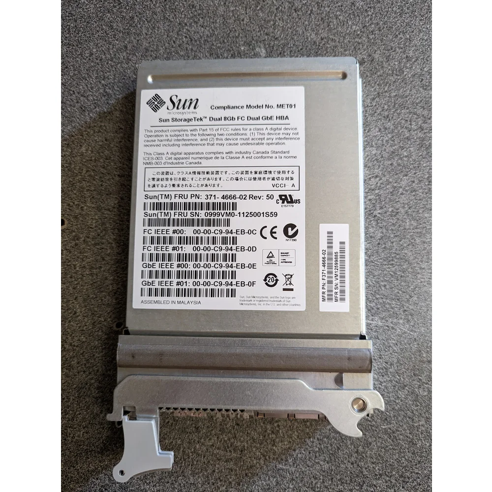 Контроллер 371-4666-02 Sun Dual-Ports 8Gbps Gigabit Ethernet Fiber Channel PCI Express Host Bus Network Adapter |