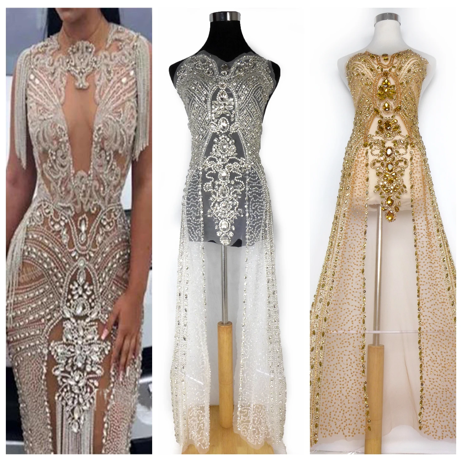 Красота, стразы s, полная яркость, серебряная Стразы, нашивка для платья, роскошное свадебное платье 35x115 см