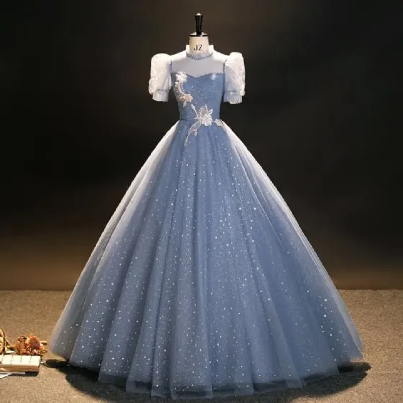 Женское бальное платье с блестящими звездами LZPOVE длинное официальное до пола