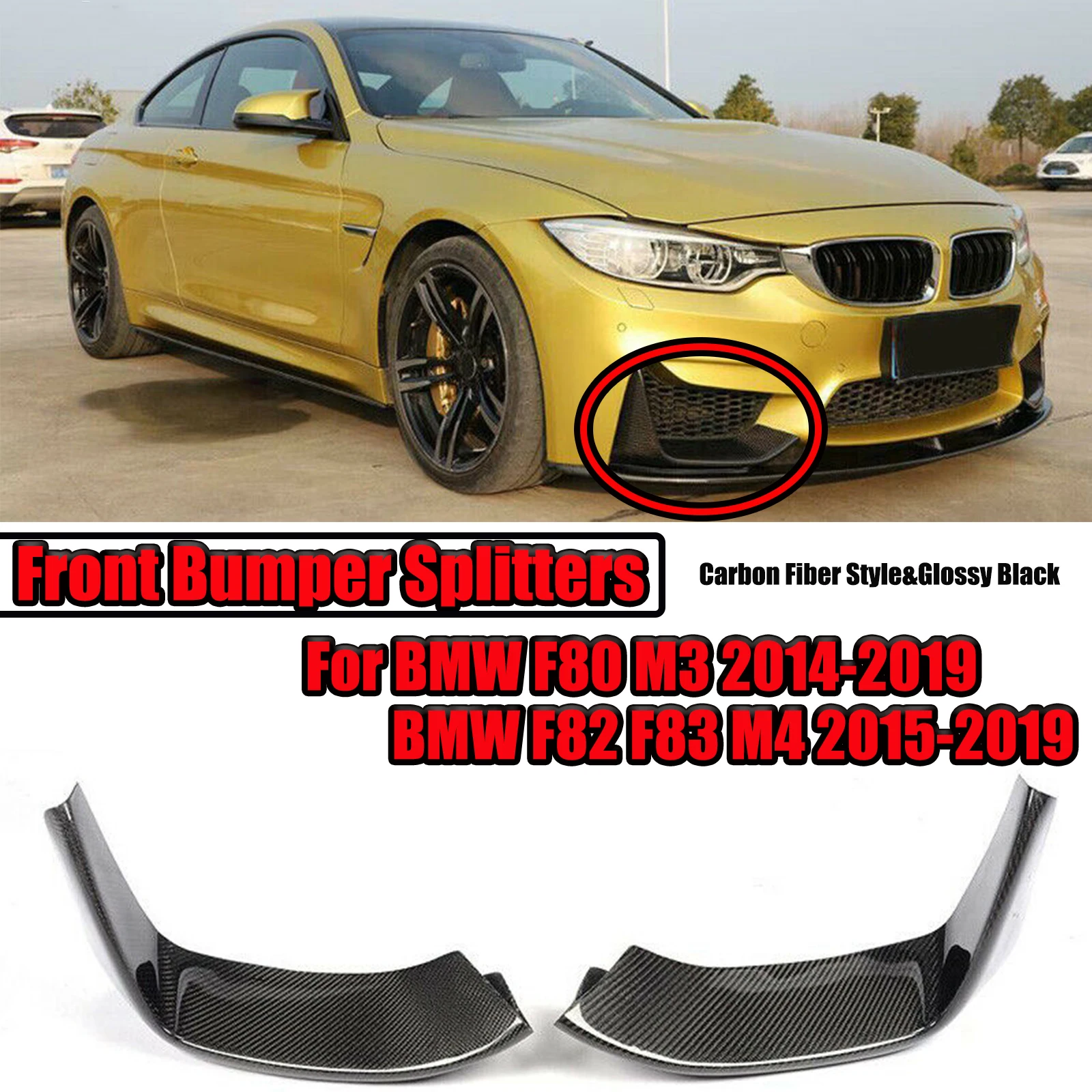 

2 шт., передний бампер для BMW F80 M3 F82 F83 M4 2014-2020