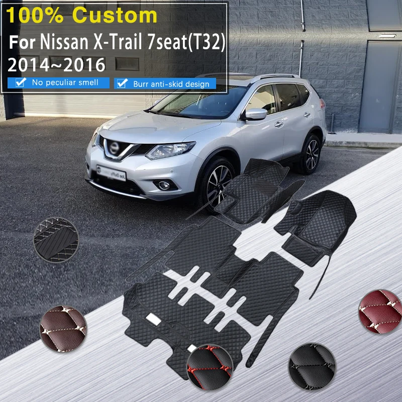

Car Floor Mat For Nissan X-Trail T32 2014 2015 2016 7seat Carpet Leather Mat Tapis De Sol Voiture Car Mats Floor Car Accessories