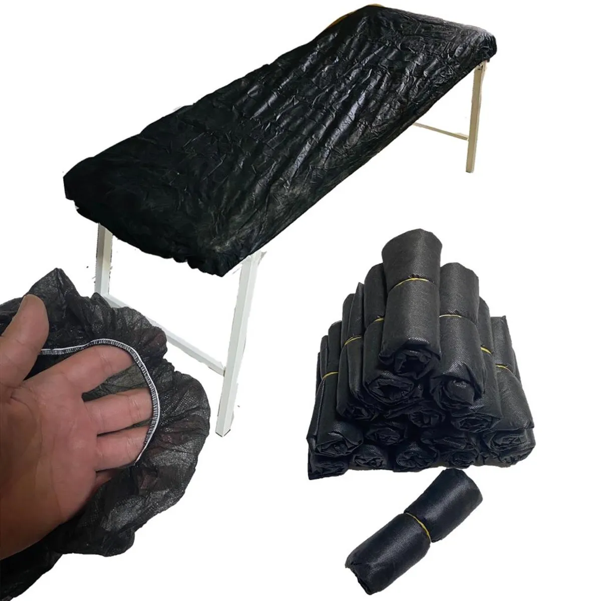 

Disposable Black color Sheets Massage Bed Sheets Table Elastic Underpad Cover Massage Table Beauty Care Accessories SPA Treatmen
