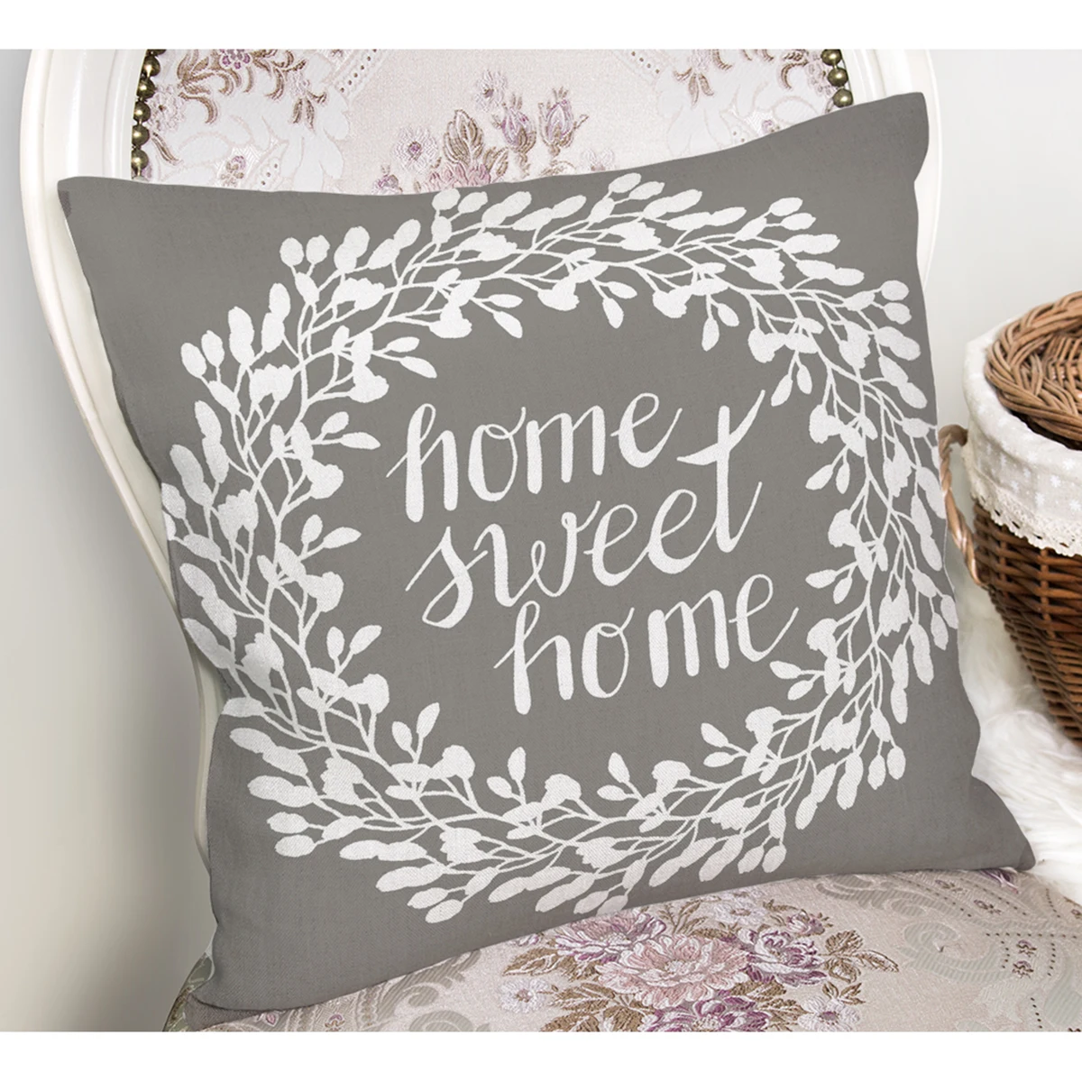 

Home Sweet Home Written Digital Printed Decorative Pillow Cushion Cover, Realistic 3D Digital Printing Pillow, Quality Pillowcas