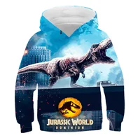 2022 Cartoon Sweatshirts For Children Jurassic World Dominion Sweatshirt Christmas Tops For Boys Kids Baby Boy Hoodies Clothes