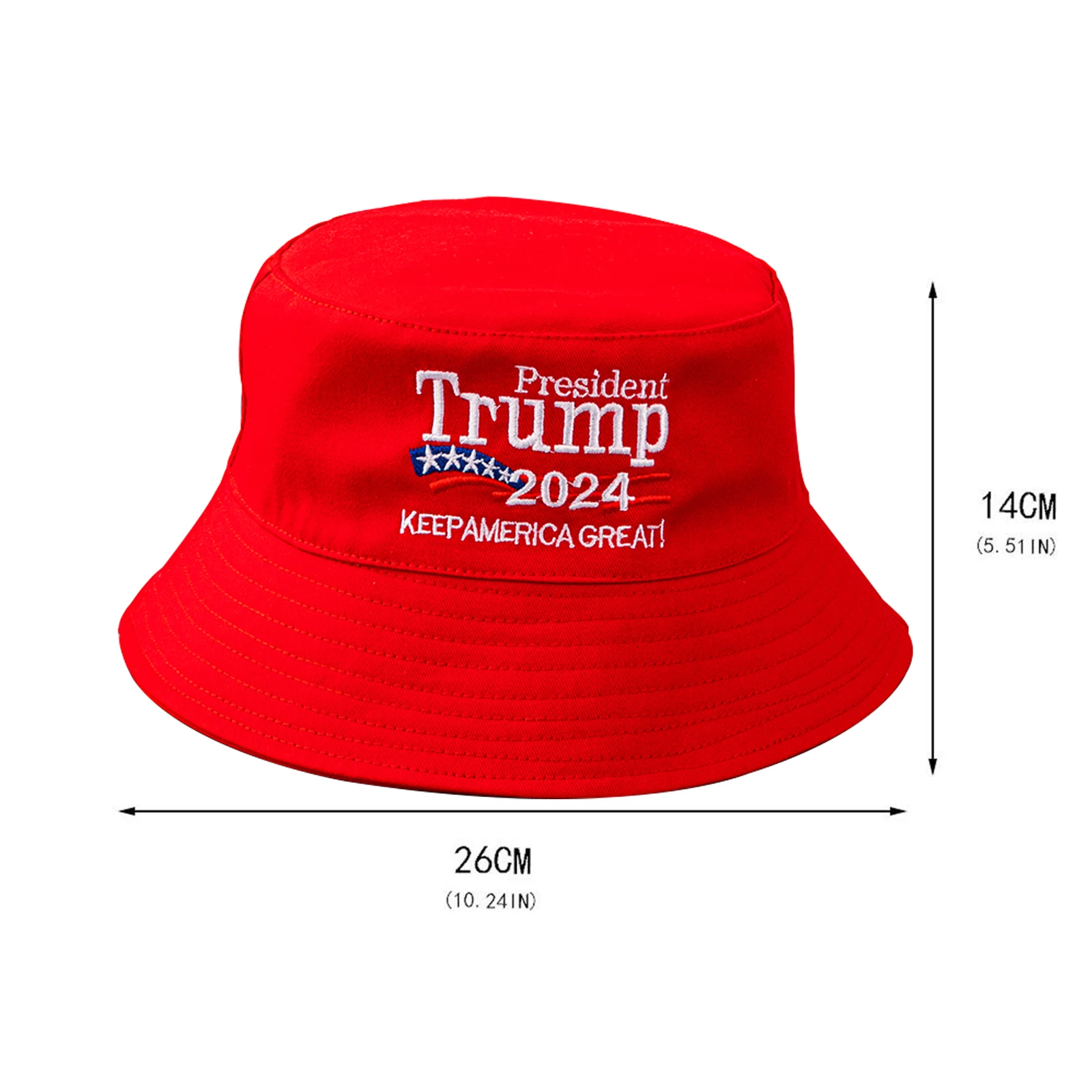 2024 Шляпа-панама Трампа красная с вышивкой флага Keep America Great USA